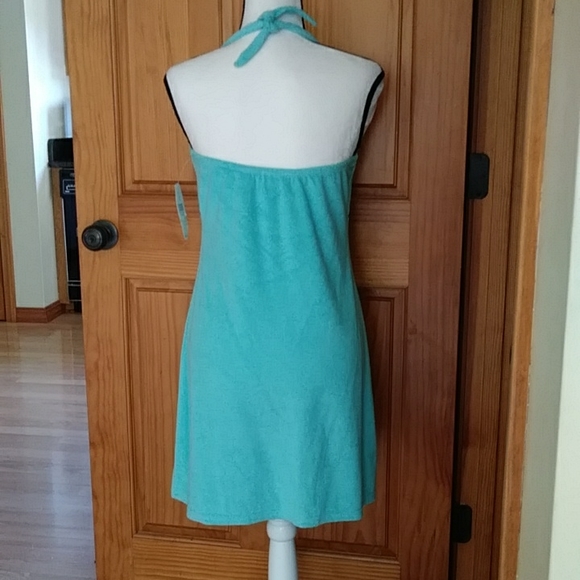 NEW Erika Taylor Intimates Halter Dress / Beach Cover Up Terrycloth S Green - Picture 8 of 16